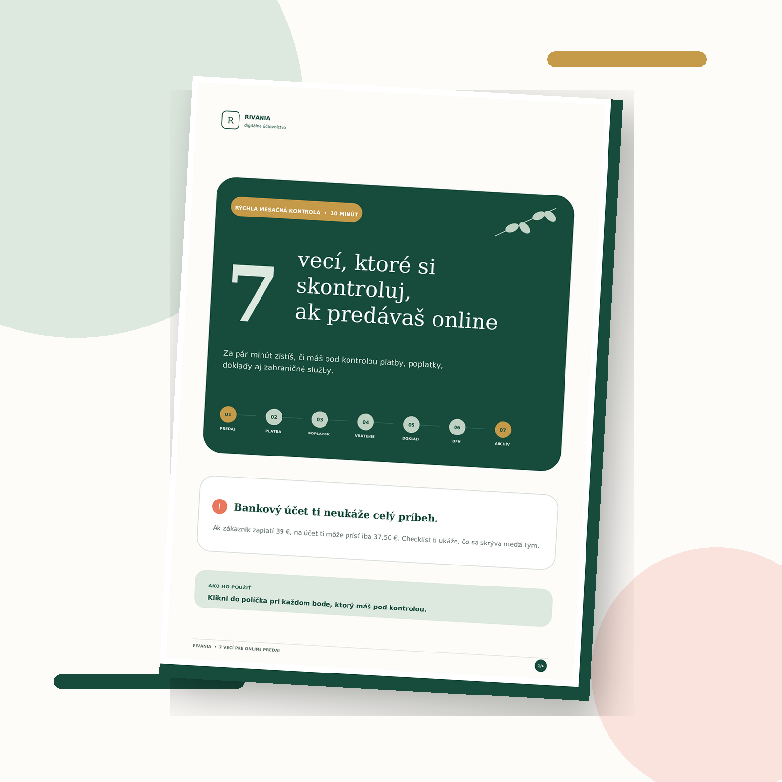 Ukážka checklistu 7 vecí, ktoré si skontroluj, ak predávaš online